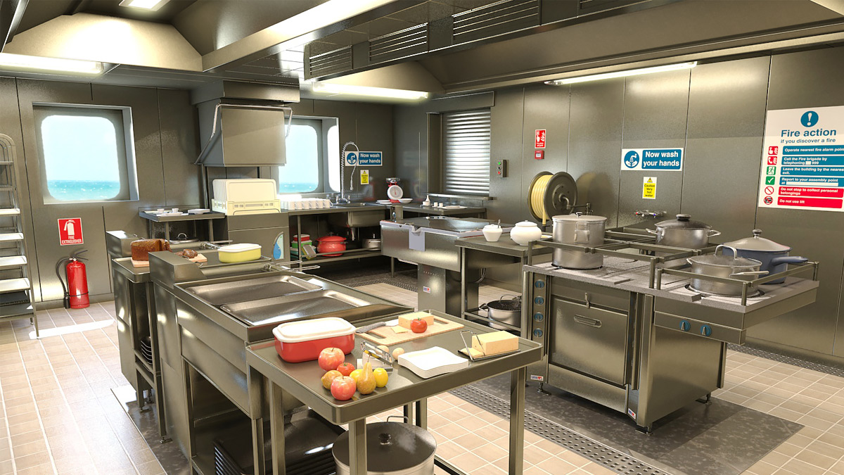 Intercad Ship Design Kitchen 3d Modeling Ship Interior Design