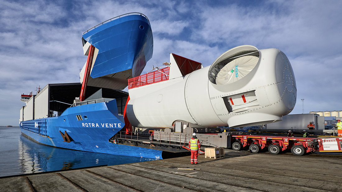 Ro-Ro Vessel The Rotra Vente Windturbine Transport Vessel